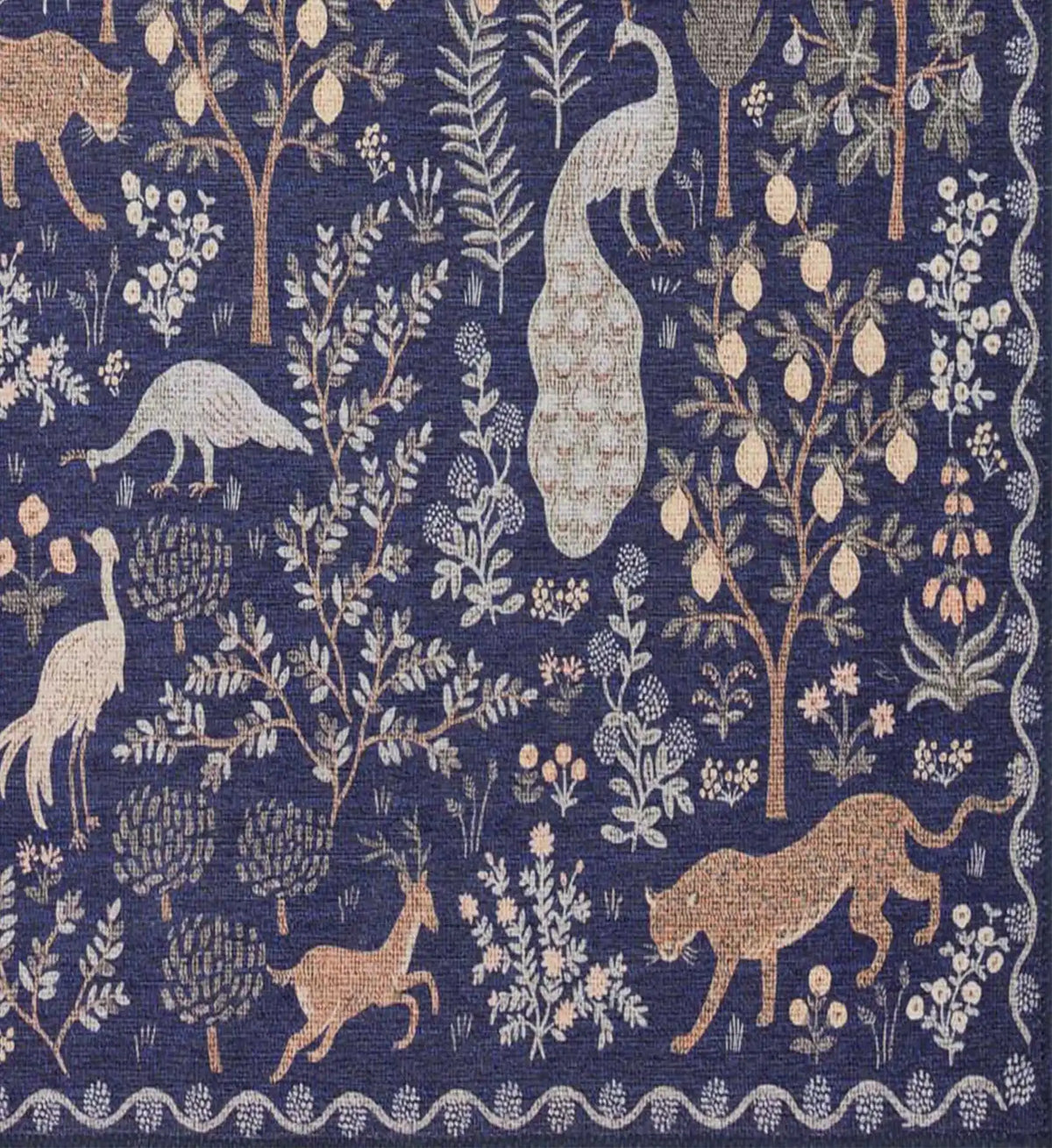 Menagerie Forest Printed Rug - Navy