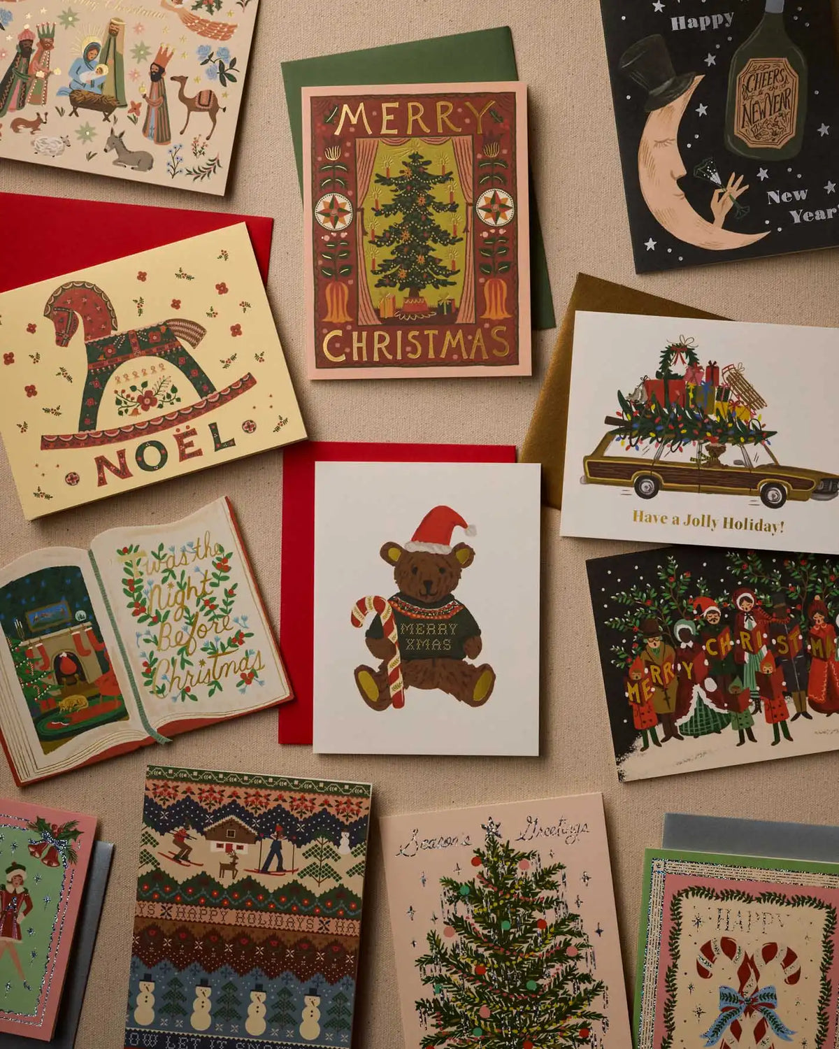 Jolly Holiday Wagon Holiday Cards - Boxed Set