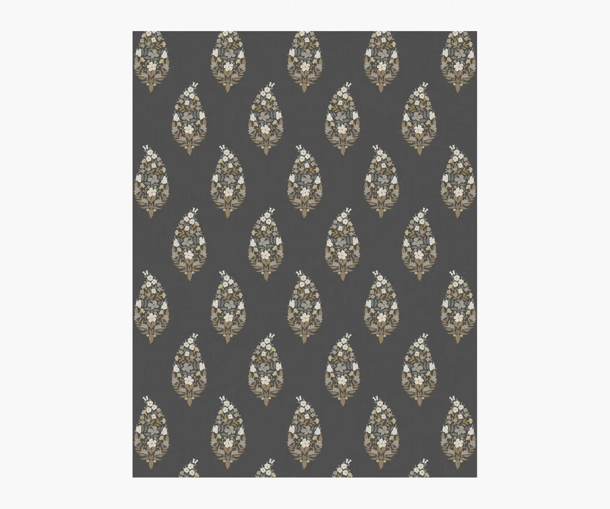 Paisley Wallpaper Sample - Black